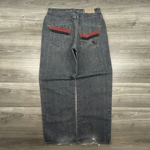 Pantalones de mezclilla vintage Rocawear talla 34x32 gris holgados pierna ancha patinador grunge Y2K - Imagen 1 de 9