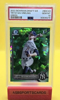 2022 Bowman Draft Sapphire Trystan Vrieling 1st RC Green Ref #50/50 PSA 10 🆎️ - Image 1 of 4