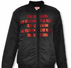True Religion Boys Quilted Bomber Jacket Black Size S/P Kids Youth - Picture 1 of 2