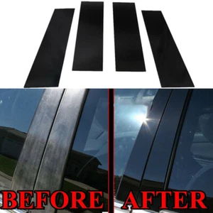 For Ford F-150 Super Crew Cab 2004-2014 Window Pillar Posts Sticker Glossy Black - Picture 1 of 12