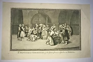 CEREMONIAS BAUTISMALES PERSIA 1794 COCINERO EDICIÓN INGLESA VISTA ANTIGUA SIGLO 18 - Imagen 1 de 4