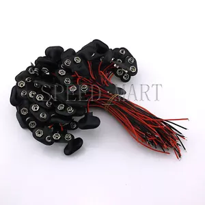 100 X 9V PP3 9Voltios batería a presión clip conector tipo T soporte cable de plomo 100 mm - Imagen 1 de 5