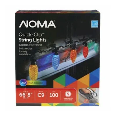 NOMA Quick Clip 100 LED C9 Light Set for Indoor & Outdoor Use, Multicolor (Used) - Image 1 of 4