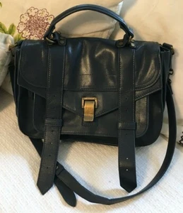 PROENZA SCHOELER Azul Medianoche Negro POSH Cuero Cartera Bolso-NUEVO sin etiqueta - Imagen 1 de 11