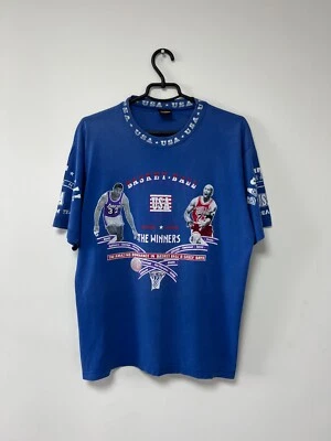 Vintage 90s Nba Chicago Bulls vs Lakers T shirt Jordan Magic Johnson Mens Sz  L - Image 1 of 4
