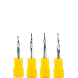 R0.25&0.5&0.75&1.0mm*D4mm Tapered Ball Nose end mills Taper CNC Milling Cutter - Bild 1 von 4