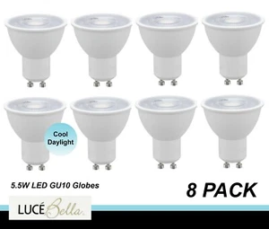 8 x 5W LED GU10 Downlight Globes Bulbs 5700K Cool Daylight 550Lm Light Bulb 240V - Picture 1 of 1