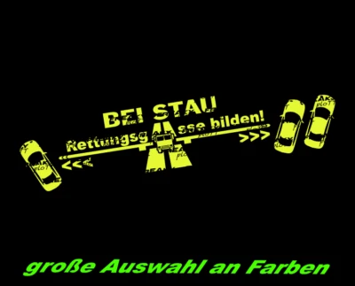 BEI STAU RETTUNGSGASSE BILDEN JDM DUB Sticker Aufkleber Autoaufkleber Feuerwehr
