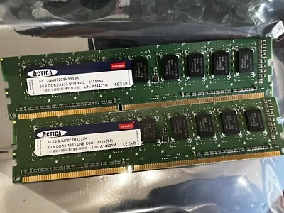 ACT2GHU72C8H1333M ACTICA 2GB PC3-10600 DDR3-1333 ECC UNB DIMM - Image 1 of 2
