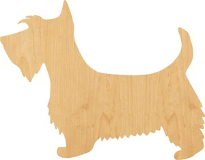 Scottie Dog Laser Cut Out Wood Shape Craft Supply - Woodcraft Cutout - Picture 1 of 1