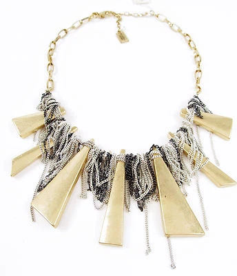 Kenneth Cole New York Geometric Statement Necklace Metal Edge $115 NWT - Image 1 of 3