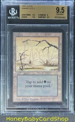 MTG Limited Edition Alpha 1993 Swamp (B) BGS 9.5 GEM MINT Old School 93/94 - Image 1 of 4