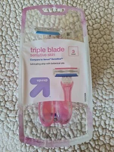 Disposabe Razors Womens Sensitive Skin Triple Blade Razors UP & UP 3 Pack  - Picture 1 of 2
