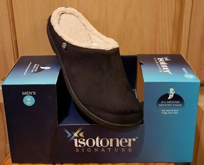 Zapatillas zueco isotoner A9B995 negras de microgamuza con capucha de espuma viscoelástica - $38 Foto 1 de 4