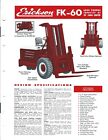 Fork Lift Truck Data Sheet - Erickson - FK-60 - c1950's - Brochure (LT340)