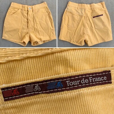 Vintage Tour De France Corduroy Shorts Short 28 Waist Scovill Zipper 70s 1970s - Image 1 of 4