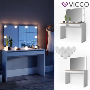 Vicco tocador Emma toilette peinador mesa de peluquería LED blanco - Imagen 1 de 9