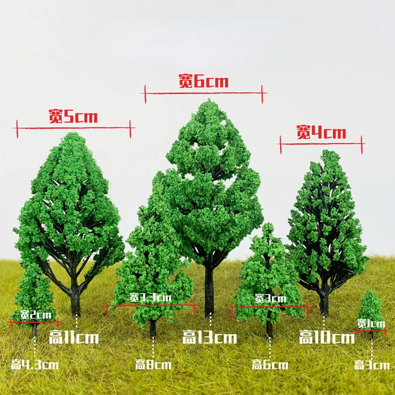 6PC Evergreen Trees Miniatures HO/OO Scale farm Forest Plants Railway Scenery - Image 1 of 1