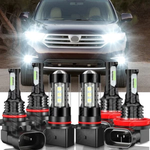 Fit Toyota Highlander 2011-2013 Combo LED Headlight Hi/Lo Beam + Fog Light Bulbs - Picture 1 of 12