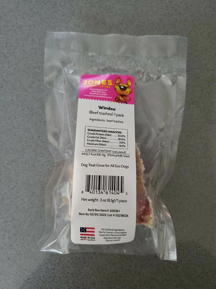Jones Natural Chews Windee Beef Trachea Natural Dog Chew - Image 1 of 2