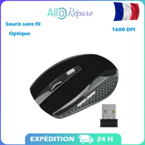 Souris sans fil optique Noir 2.4GHz 1600 DPI récepteur USB Bluetooth PC - Photo 1/1