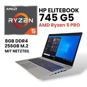 Notebook HP EliteBook 745 G5 \14 Zoll\ Ryzen 5 Pro 2500U\RAM 8GB\SSD 256 GB#HP22 - Afbeelding 1 van 18