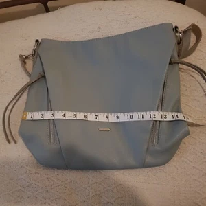 David Jones Womens Blue Leather Tote/Handbag Adjustable Handles - Picture 1 of 7