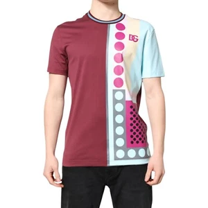 DOLCE & GABBANA T-shirt Multicolor Printed Logo Short Sleeve IT52/US42/XL 750usd - Picture 1 of 6