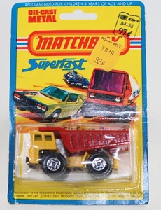 Matchbox Superfast Nr. 58C Faun Dump Truck 2farbig gelb & rot top in Blisterpack - Picture 1 of 8