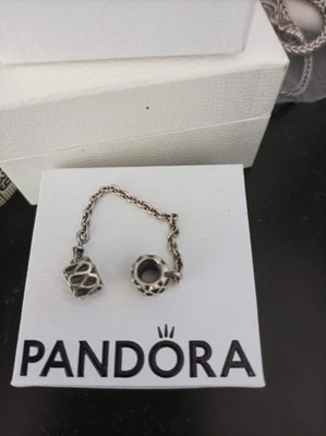PANDORA Sicherheitskettchen 925 er Silber Regentropfen - Bild 1 von 2