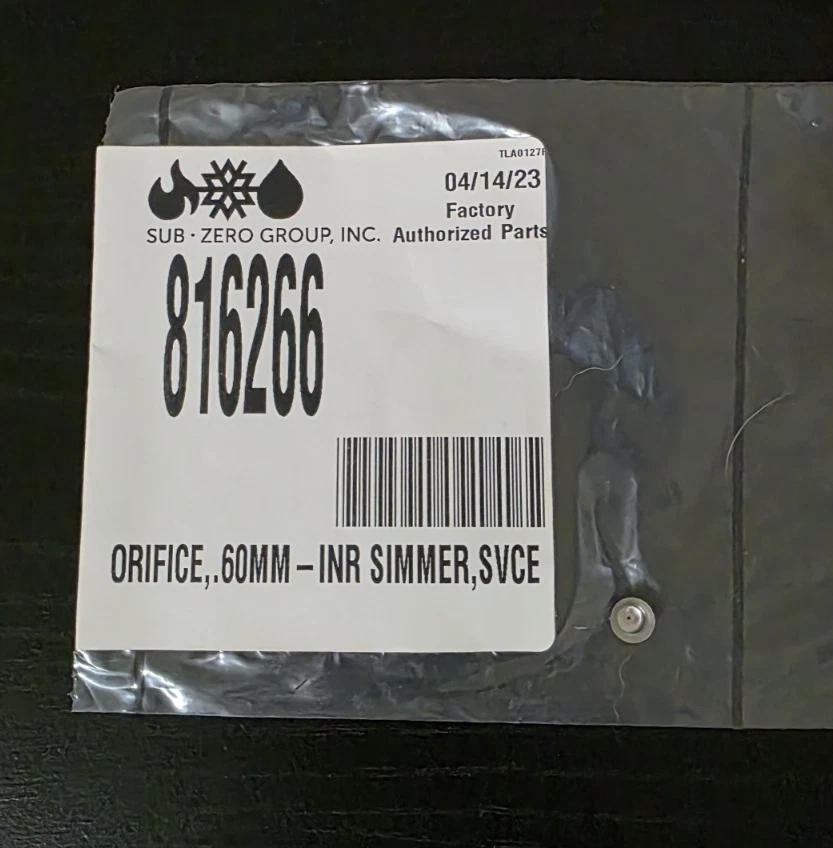 Wolf Range Orifice, .60MM - INR Simmer, SVCE 816266 - Image 1 of 1