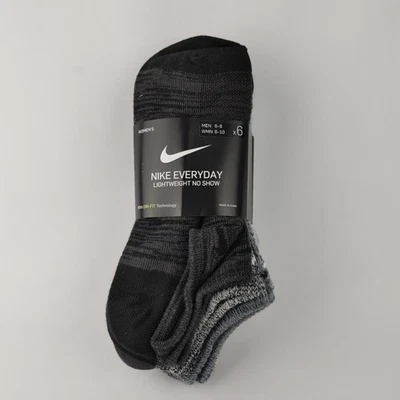 Paquete de 6 calcetines Nike Everyday ligeros no show talla W 6-10 gris negro Foto 1 de 4