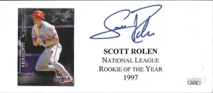 Former Philadelphia Phillies HOF Scott Rolen Autographed 97 ROY Cachet W/JSA COA - Picture 1 of 2