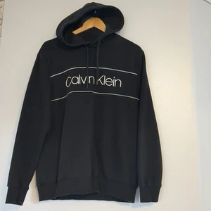 Calvin Klein Hoodie Women's Y2K Cotton Pullover Size Medium Black Athletic - Picture 1 of 7