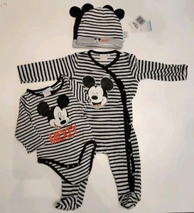 Strampler Baby Mickey Mouse Schlafanzug Mütze Set - Bild 1 von 7
