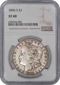 1896-S Morgan Silver Dollar $1 NGC XF40 - Sharp Coin! - Picture 1 of 3
