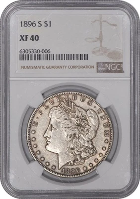 1896-S Morgan Silver Dollar $1 NGC XF40 - Sharp Coin! - Image 1 of 3