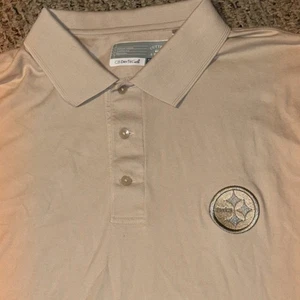 Cutter & Buck Pittsburgh Steelers NFL Herren XL Beige Polo Golf Shirt Kurzarm - Bild 1 von 6
