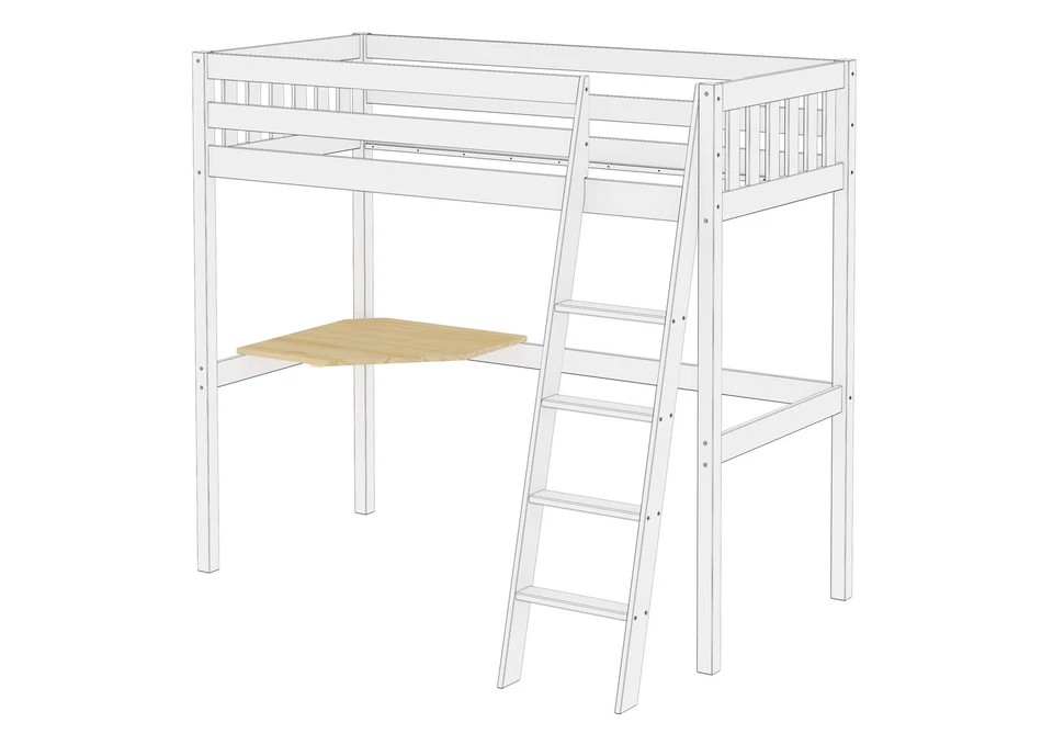 Letto a soppalco in pino 90x200 in pino con accessori opzionali - Immagine 1 di 1