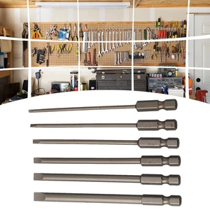 Alloy Steel Slotted Screwdriver Bits Set 6pcs 100mm for Precision Work - Picture 1 of 12