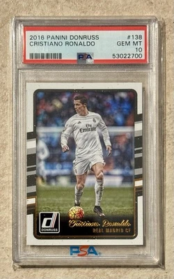 2016 PANINI DONRUSS NO138 КРИШТИАНУ РОНАЛДУ PSA 10 - Изображение 1 из 4