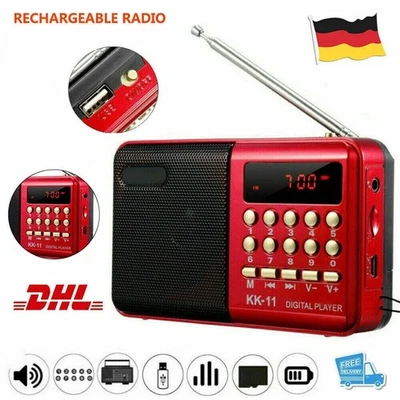 Mini Tragbarer FM Radio Lautsprecher AkkuBox Musikbox MP3 Player USB SD - Bild 1 von 4