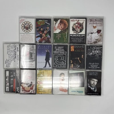 Kenny Rogers Dolly Parton NKOTB Mariah Carey Garth Brooks Christmas Cassettes - Image 1 of 4