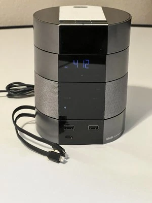 Bittel Moda Hotel Alarm Clock:  2 USB-A + 1 USB-C, Bluetooth, Wireless Charging - Image 1 of 4