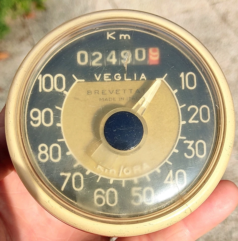 Rare Speedometer Veglia Lambretta Vespa 100 Km/H - Imagen 1 de 4