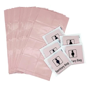 Sanitary Napkin Disposal Bags, Individually Wrapped, 100 Pack Feminine Hygien... - Picture 1 of 6