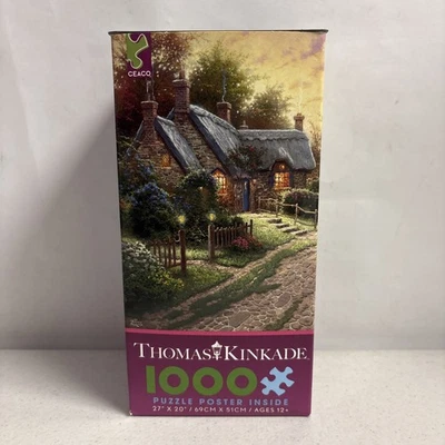 Thomas Kinkade "A Peaceful Time" 1000 Piece Puzzle W/ Poster Open Box Sealed Bag - Image 1 of 4