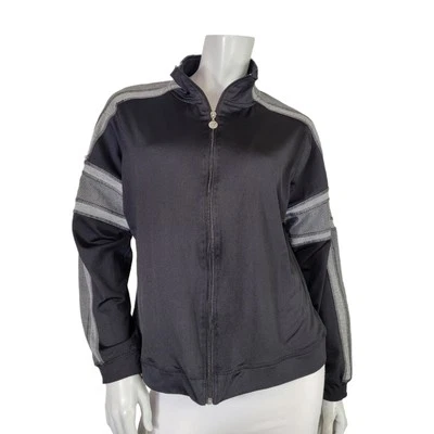 Sudadera I ACTIVE WMS LG Cremallera Completa Negra y Gris Athleisure Elastizada Foto 1 de 4