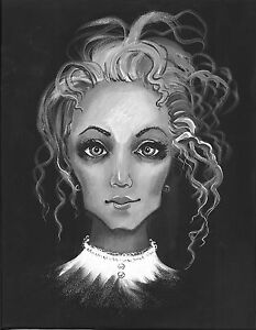 PRINT OF PAINTING ACEO HAUNTED PORTRAIT HALLOWEEN GOTHIC GHOST ART Salem Witch