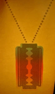 HOJA DE AFEITAR PUNK VINTAGE AÑOS 70 HIERRO BRILLANTE EN TRANSFERENCIA B-23 - Imagen 1 de 2